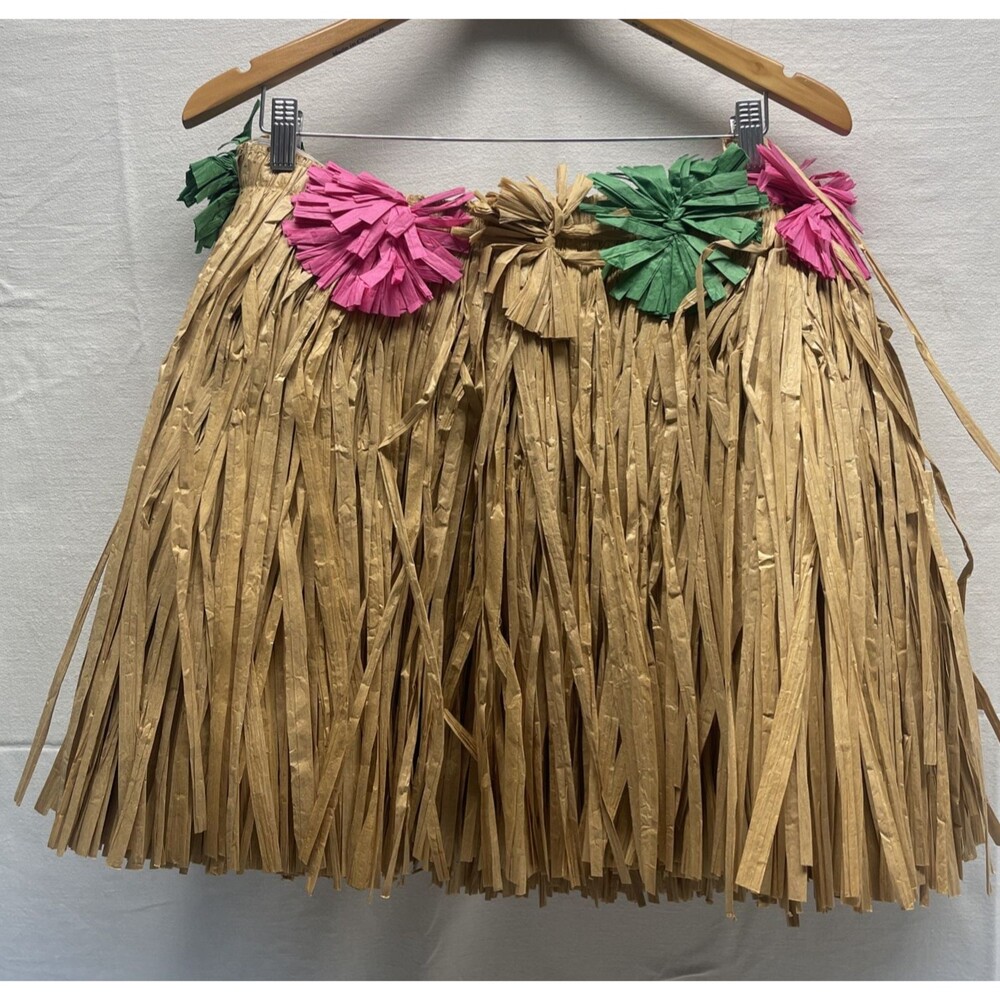 Adult Plus Size XXL Costumes Hula Grass Skirt Mimi Raffia Halloween Costume NEW! - Picture 4 of 10